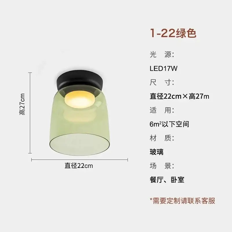 Modern amber glass led ceiling light for living room