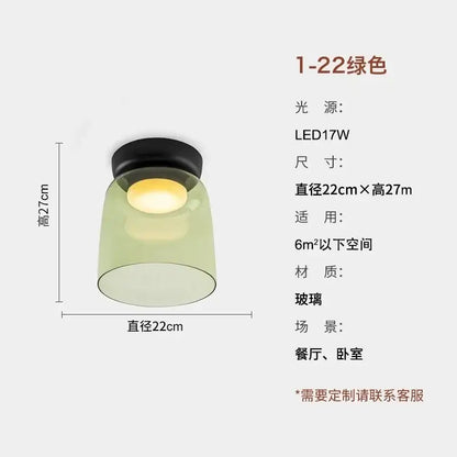 Modern amber glass led ceiling light for living room