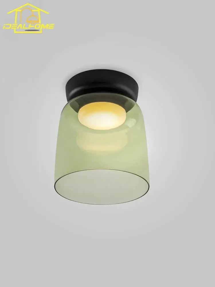 Modern amber glass led ceiling light for living room