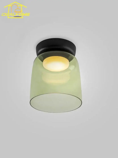 Modern amber glass led ceiling light for living room