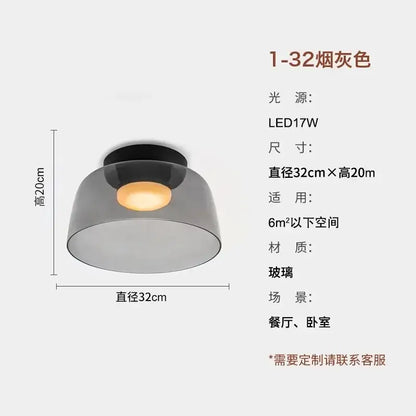Modern amber glass led ceiling light for living room