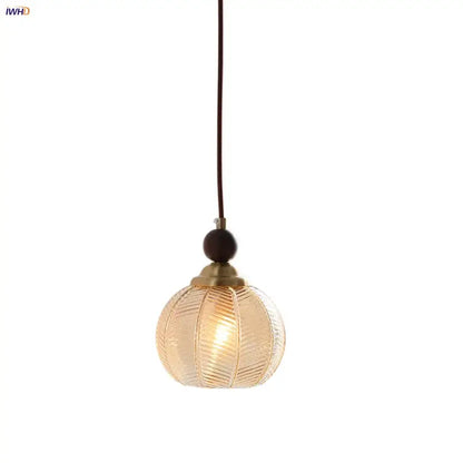 Modern amber glass led pendant light for dining room