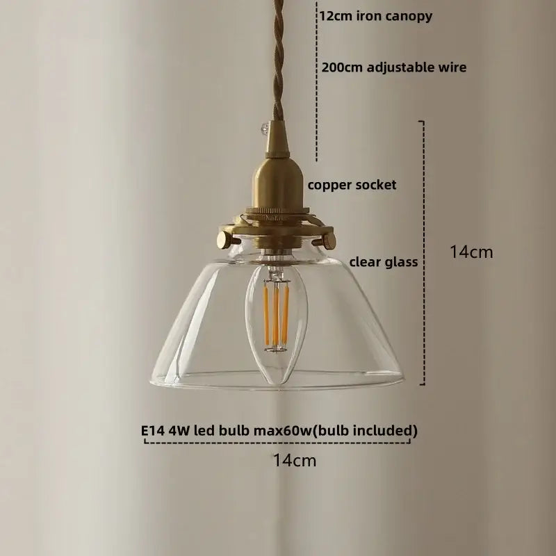 Modern amber glass led pendant light kitchen fluted scalloped lamp