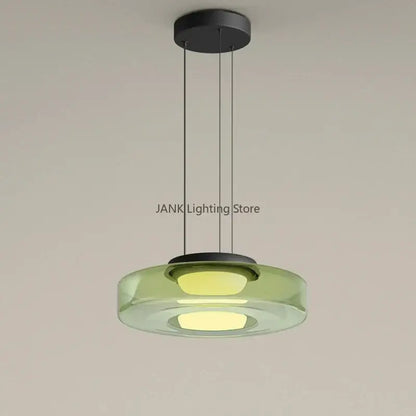 Modern amber glass led pendant lights dining room chandelier