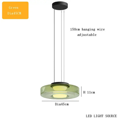 Modern amber glass led pendant lights dining room chandelier