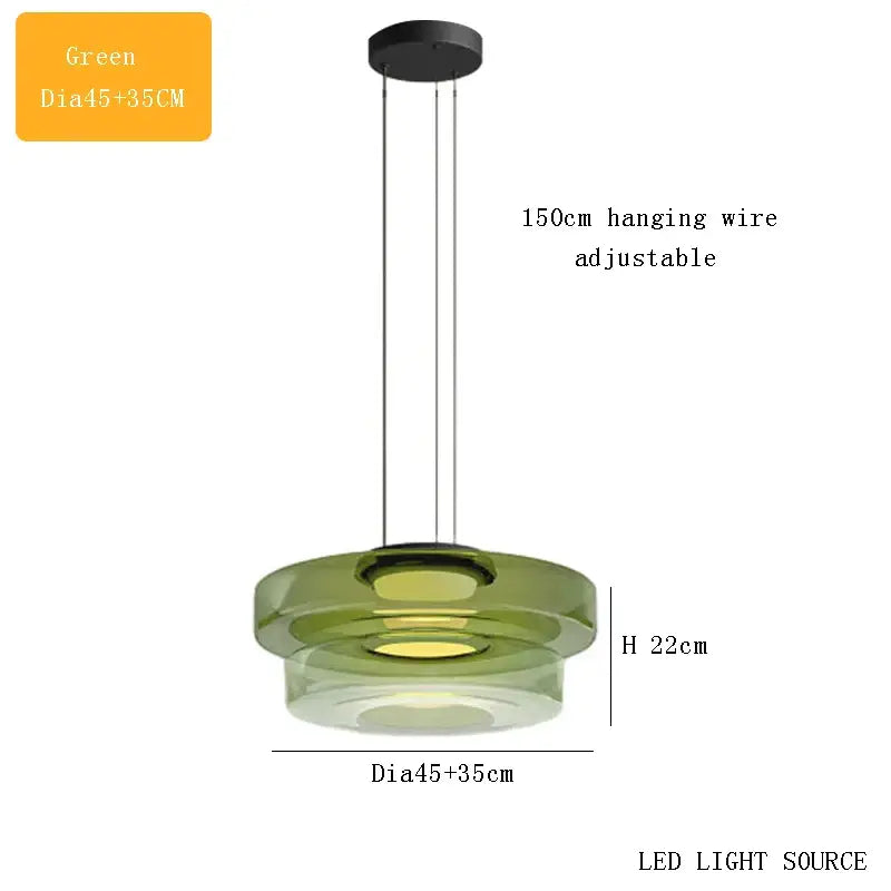Modern amber glass led pendant lights dining room chandelier