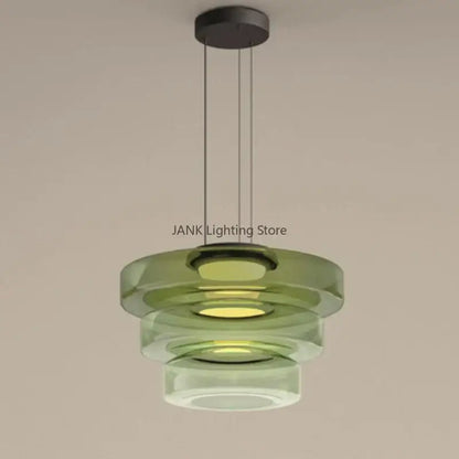 Modern amber glass led pendant lights dining room chandelier