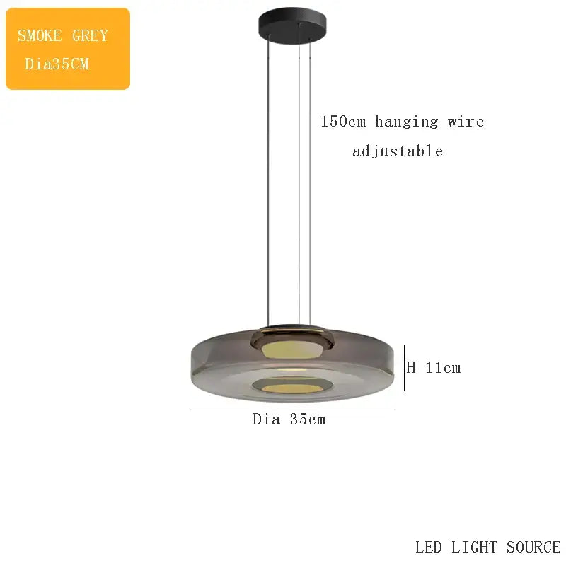 Modern amber glass led pendant lights dining room chandelier