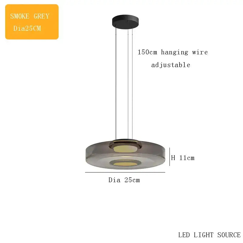 Modern amber glass led pendant lights dining room chandelier