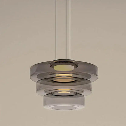 Modern amber glass led pendant lights dining room chandelier