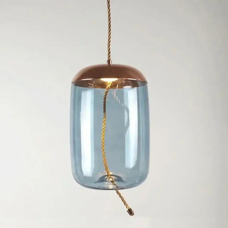 Modern amber glass pendant light bedroom gold accents