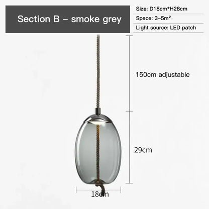 Modern amber glass pendant light bedroom gold accents
