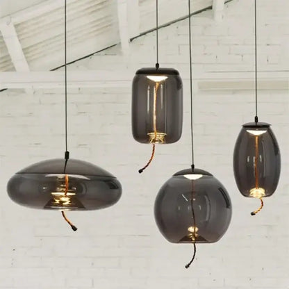Modern amber glass pendant light bedroom gold accents