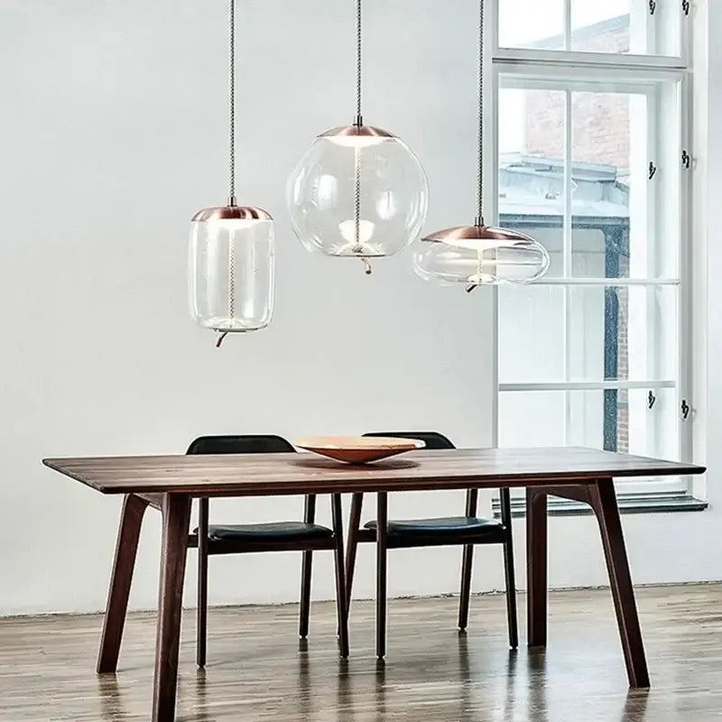 Modern amber glass pendant light bedroom gold accents