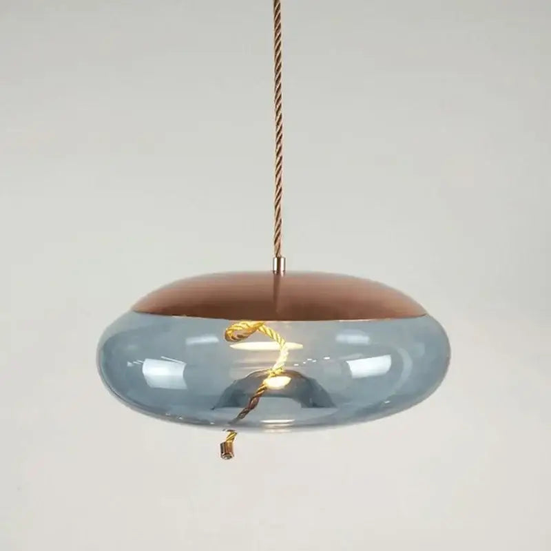 Modern amber glass pendant light bedroom gold accents