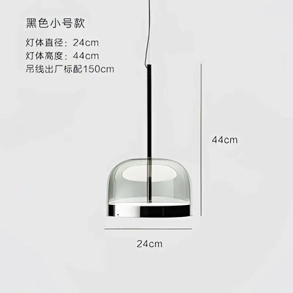 Modern amber glass pendant light dining room copper finish