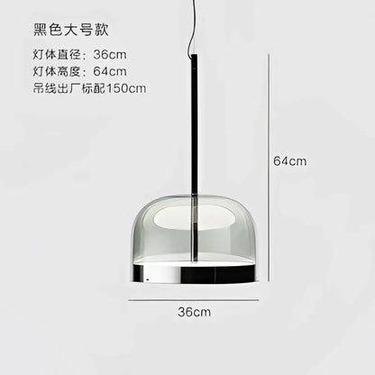 Modern amber glass pendant light dining room copper finish