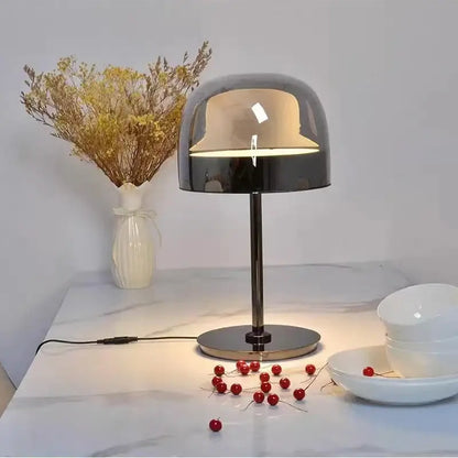 Modern amber glass pendant light dining room copper finish