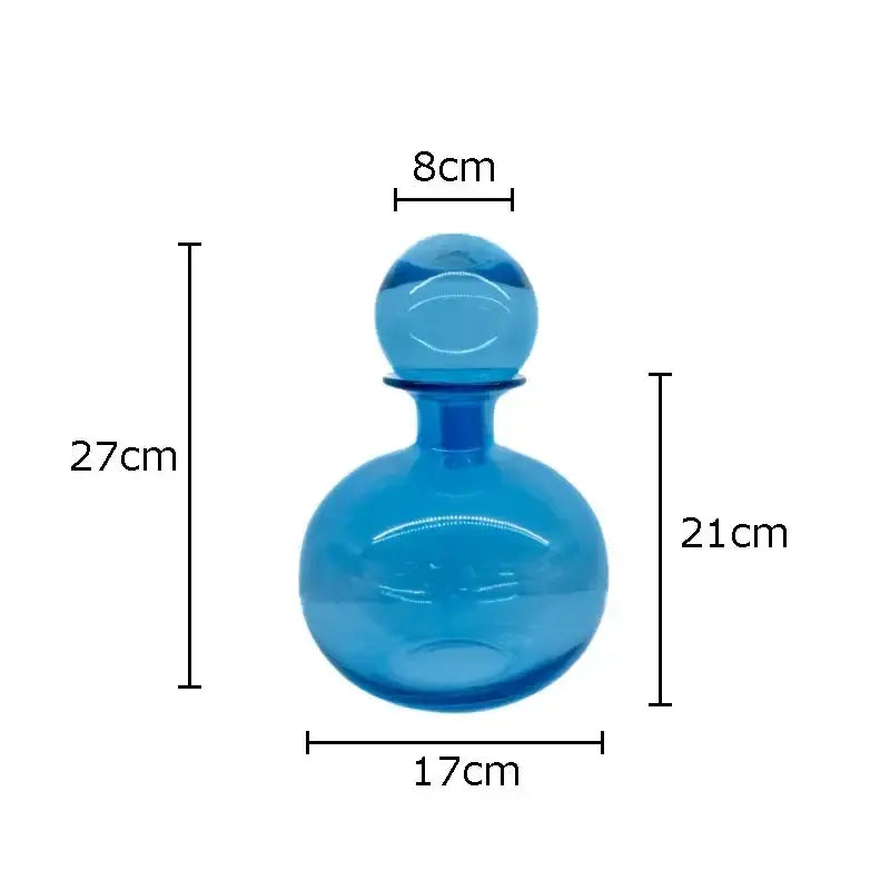 Modern amber glass vase trio – living room hydroponic decanters