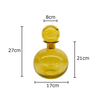 Modern amber glass vase trio – living room hydroponic decanters