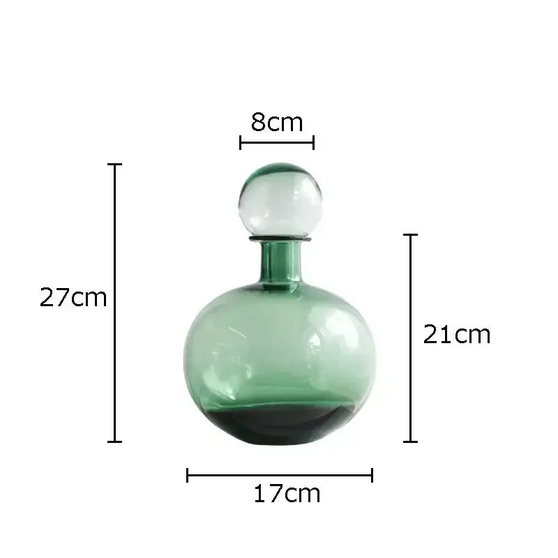 Modern amber glass vase trio – living room hydroponic decanters