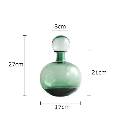 Modern amber glass vase trio – living room hydroponic decanters
