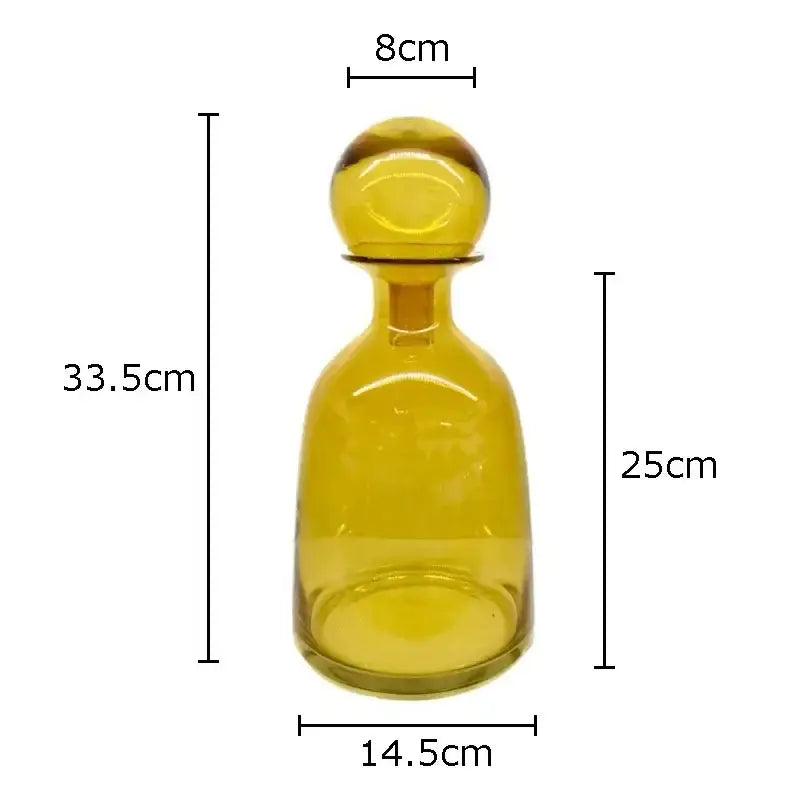 Modern amber glass vase trio – living room hydroponic decanters