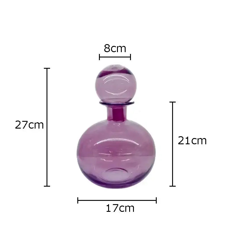 Modern amber glass vase trio – living room hydroponic decanters