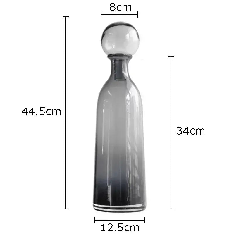 Modern amber glass vase trio – living room hydroponic decanters