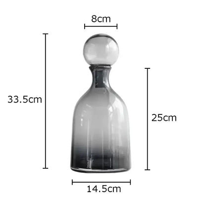 Modern amber glass vase trio – living room hydroponic decanters