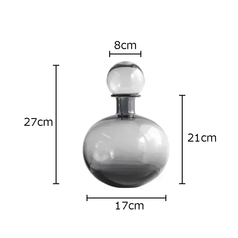 Modern amber glass vase trio – living room hydroponic decanters