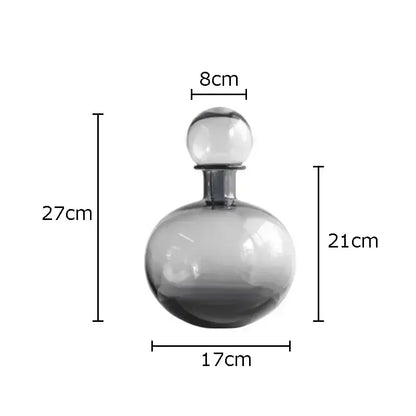 Modern amber glass vase trio – living room hydroponic decanters
