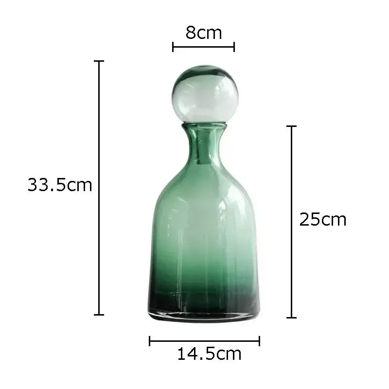 Modern amber glass vase trio – living room hydroponic decanters