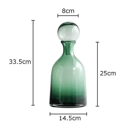 Modern amber glass vase trio – living room hydroponic decanters