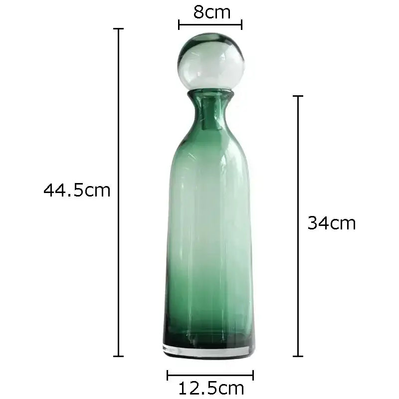 Modern amber glass vase trio – living room hydroponic decanters