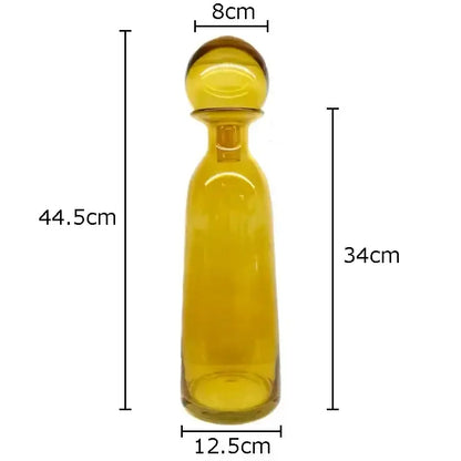 Modern amber glass vase trio – living room hydroponic decanters