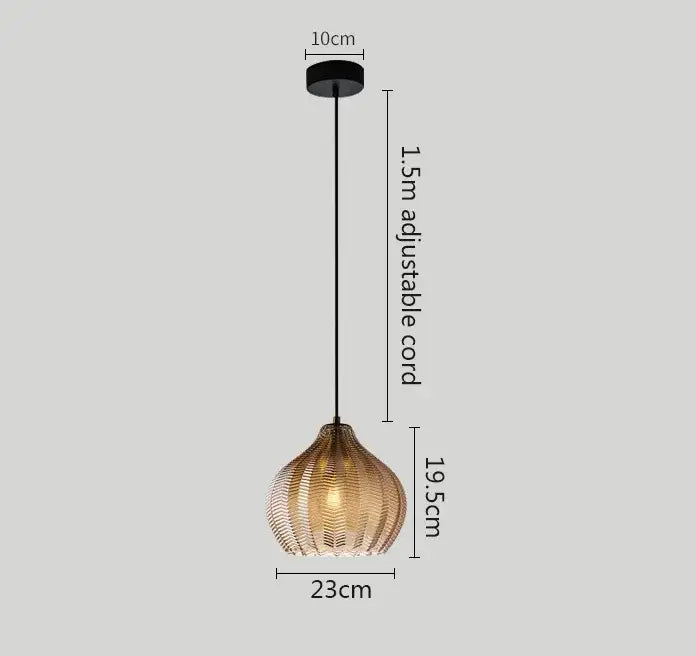 Modern amber gray glass pendant light dining room wavy textured lamp
