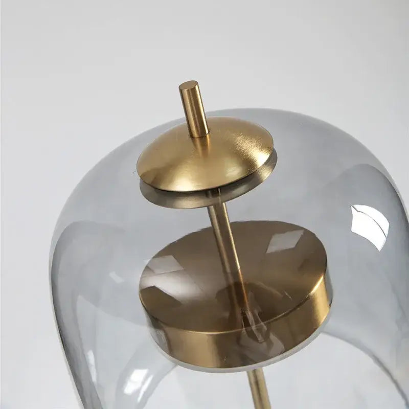 Modern amber & gray glass table lamp bedroom led gold light