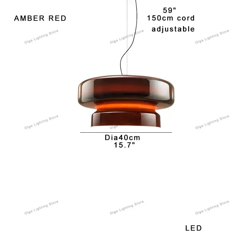 Modern amber green glass pendant light dining room tiered decor
