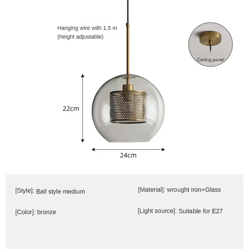 Modern amber honeycomb decorbites glass ball pendant light kitchen