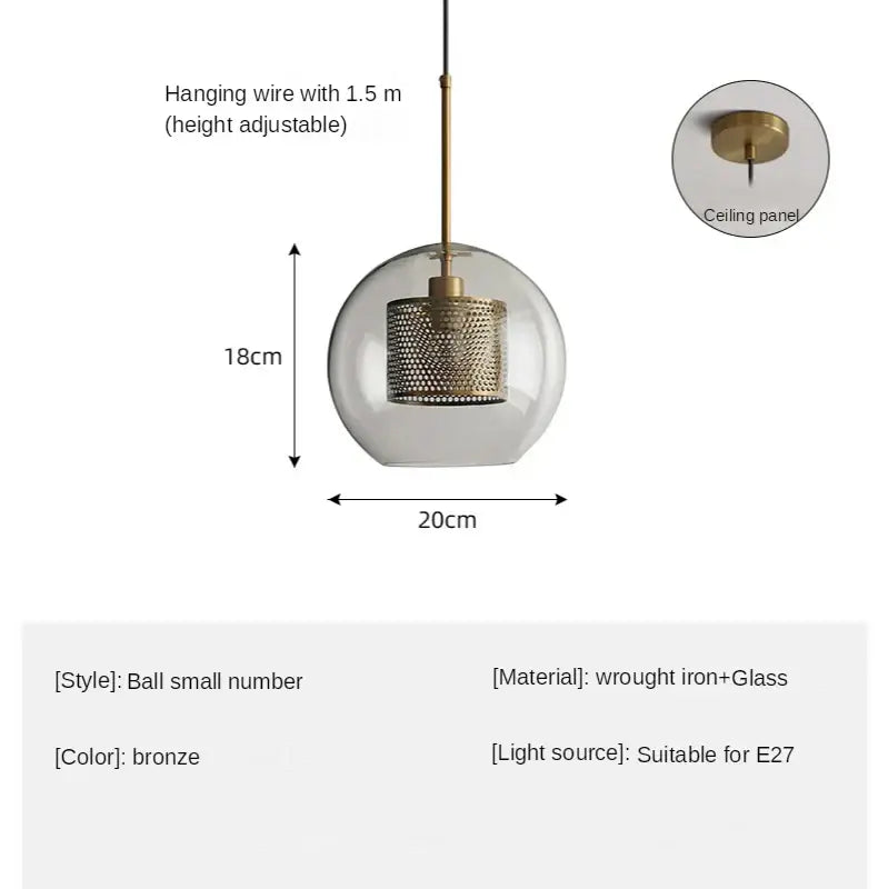 Modern amber honeycomb decorbites glass ball pendant light kitchen