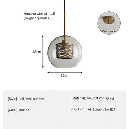 Modern amber honeycomb decorbites glass ball pendant light kitchen