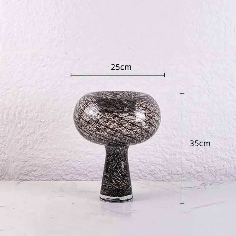 Modern amber & marble geometric glass vase flower arranger living room