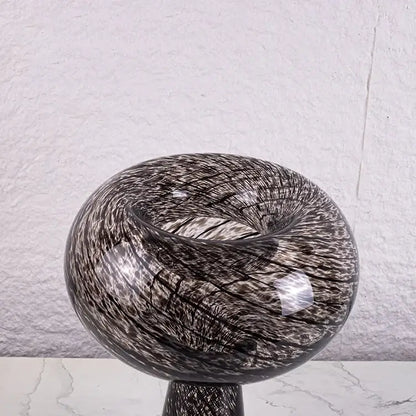 Modern amber & marble geometric glass vase flower arranger living room