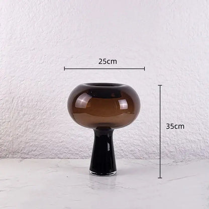Modern amber & marble geometric glass vase flower arranger living room