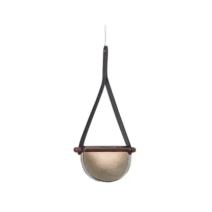 Modern amber & matte gray handmade glass pendant lamp bedroom light