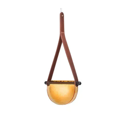 Modern amber & matte gray handmade glass pendant lamp bedroom light