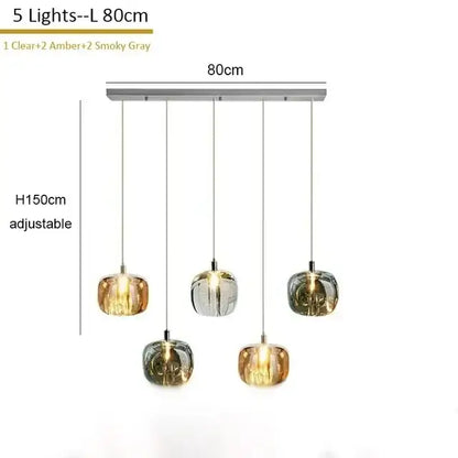 Modern amber & smoke crystal staircase chandelier for living room