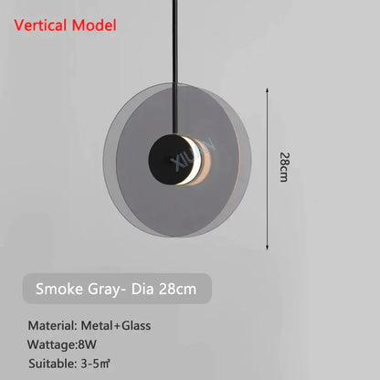 Modern amber smoke gray glass pendant lamp dining room
