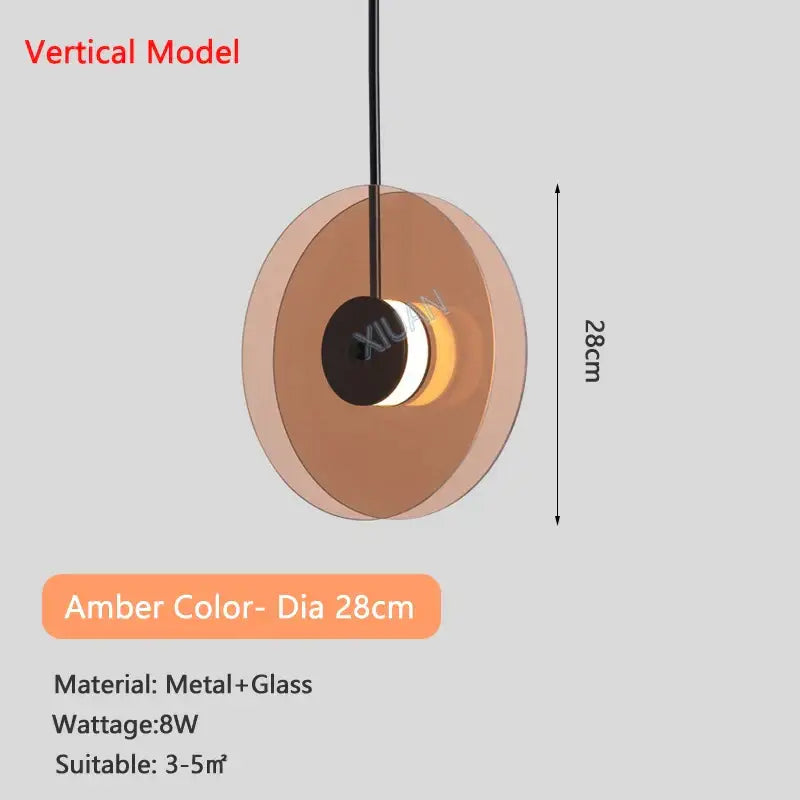 Modern amber smoke gray glass pendant lamp dining room